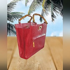 - ***BAMBOO  HANDLE FUN*** MONDANI New York Purse